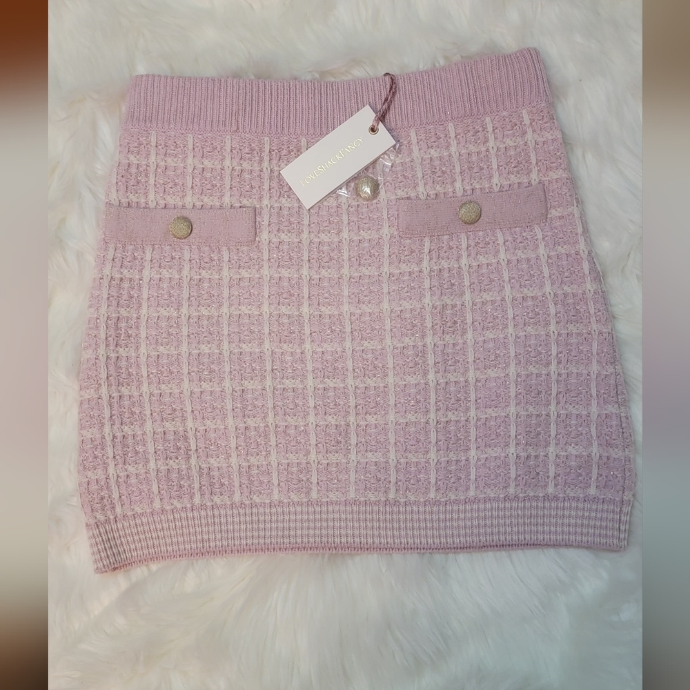 LoveShackFancy Callington wool blend mini skirt